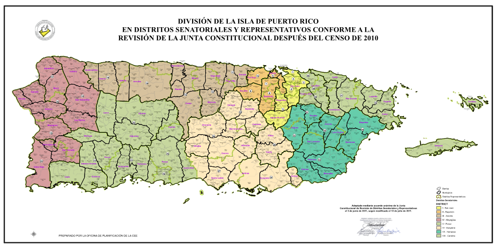 División En Distritos Representativos Y Senatoriales