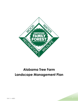 Alabama Tree Farm Landscape Management Plan