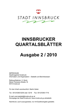 Innsbrucker Quartalsblätter 2/2010