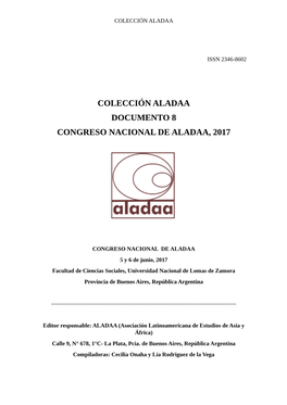 Actas Del Congreso Nacional De ALADAA