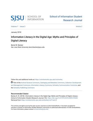 Myths and Principles of Digital Literacy