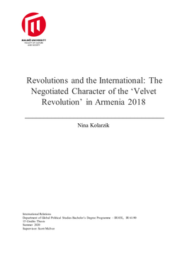 Velvet Revolution’ in Armenia 2018 ______Nina Kolarzik