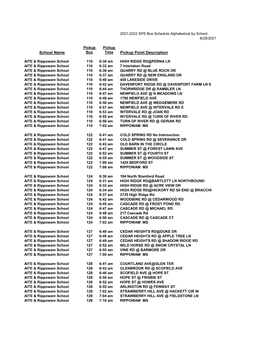 2019-2020 Bus Schedule