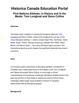 First Nations Athletes, in History and in the Media: Tom Longboat and Steve Collins