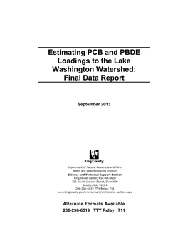 Estimating PCB and PBDE Loadings to the Lake Washington Watershed: Final Data Report