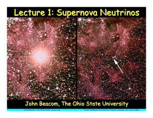 Lecture 1: Supernova Neutrinos