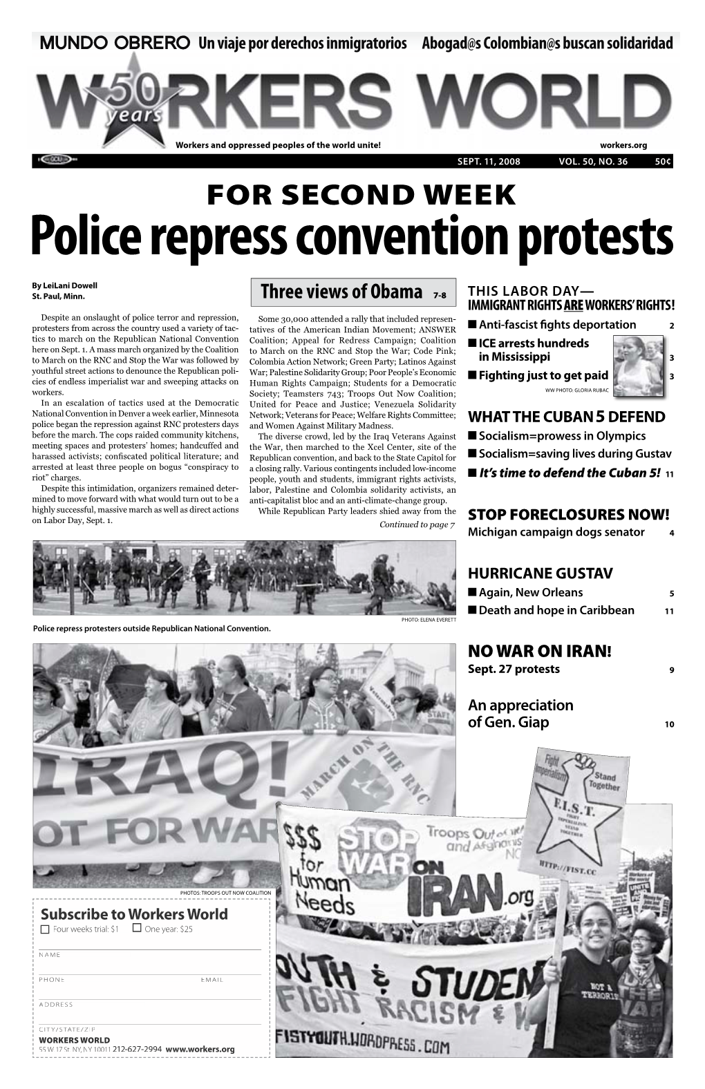 Police Repress Convention Protests