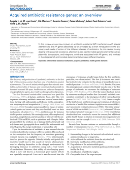 Acquired Antibiotic Resistance Genes: an Overview