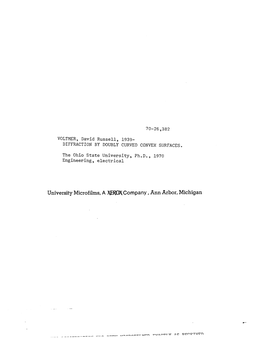 University Microfilms, a XEROX Company, Ann Arbor, Michigan DIFFRACTION by DOUBLY CURVED