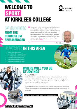 Welcome to at Kirklees College Sport