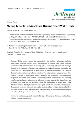 Moving Towards Sustainable and Resilient Smart Water Grids