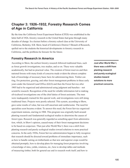Chapter 3: 1926–1932, Forestry Research Comes of Age in California