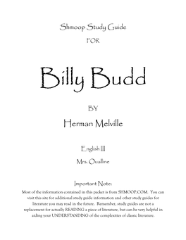 Billy Budd Study Guide