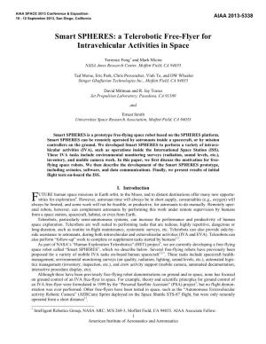 A Telerobotic Free-Flyer for Intravehicular Activities in Space