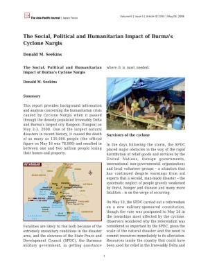 The Social, Political and Humanitarian Impact of Burma's Cyclone Nargis