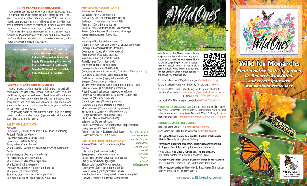 Wild for Monarchs Brochure