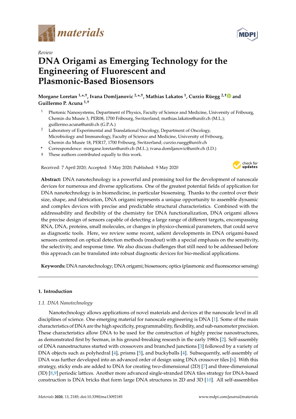 DNA Origami As Emerging Technology for the Engineering of Fluorescent and Plasmonic-Based Biosensors