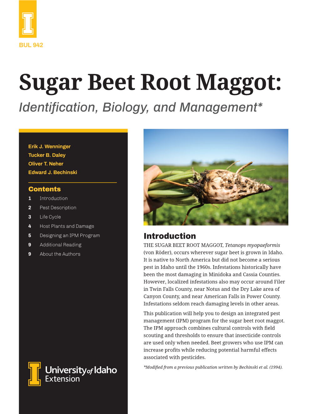 Sugar Beet Root Maggot: Identification, Biology, and Management*