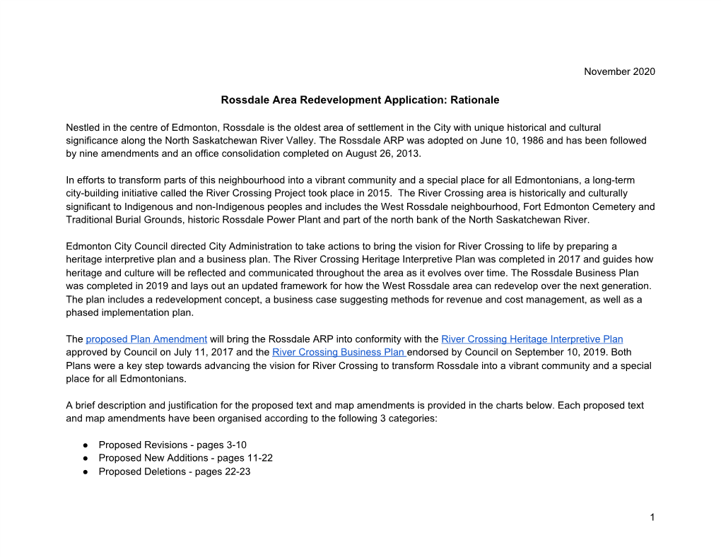 LDA20-0434 Rossdale ARP Amendment Summary