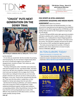 "Chuck" Puts Next Generation on the Derby Trail