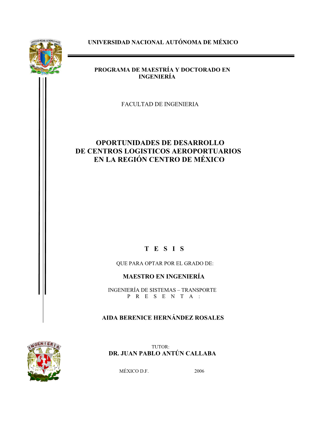 Oportunidades De Desarrollo De Centros Logisticos Aeroportuarios En La Región Centro De México