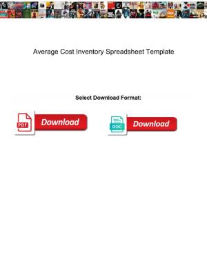 Average Cost Inventory Spreadsheet Template