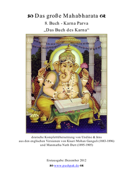 Buch 8, Karna Parva Palast Dhritarashtras, Welcher Nun Nicht Mehr Mit Verwandten Und Freunden Angefüllt War