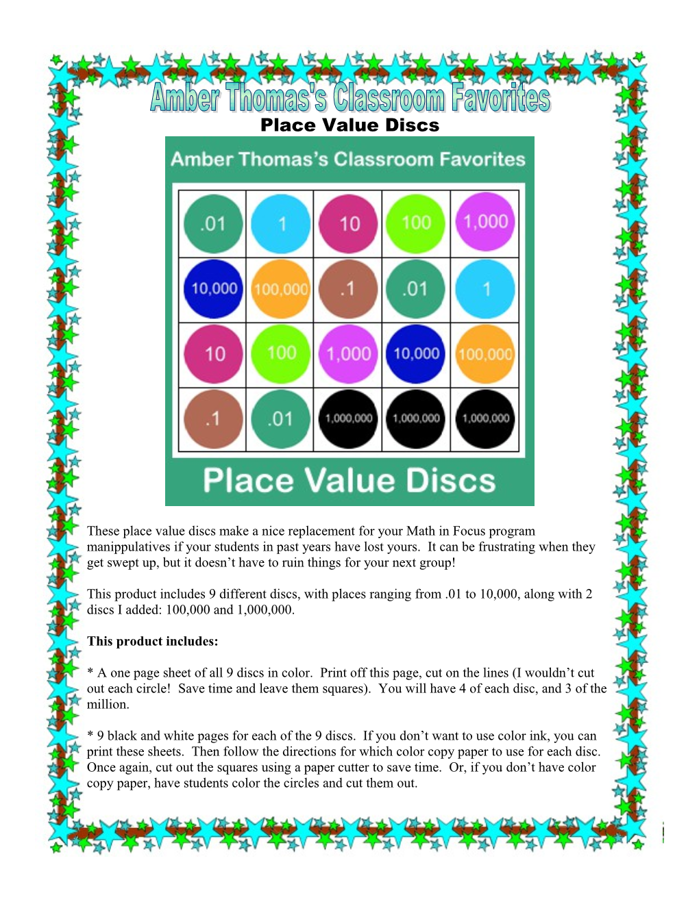 Place Value Discs