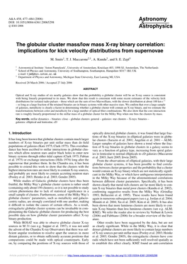 The Globular Cluster Mass/Low Mass X-Ray Binary Correlation: Implications for Kick Velocity Distributions from Supernovae