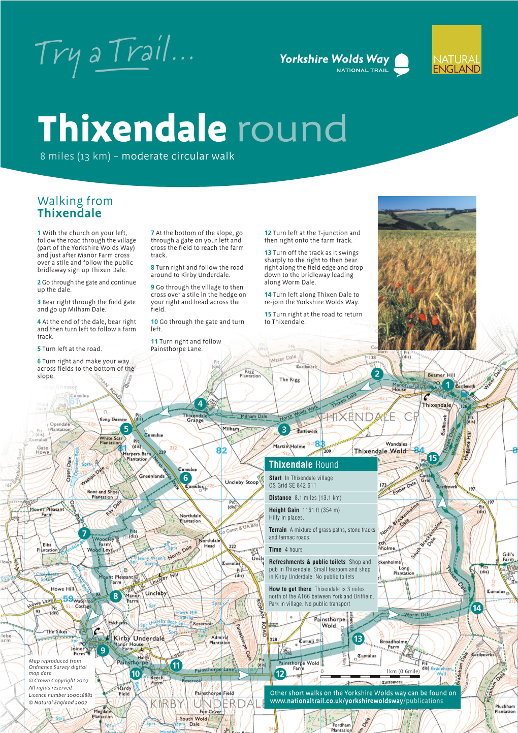 Thixendale Round 8 Miles (13 Km) – Moderate Circular Walk