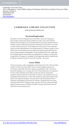 Across Thibet: Being a Translation of De Paris Au Tonkin À Travers Le Tibet Inconnu: Volume 2 Gabriel Bonvalot Frontmatter More Information