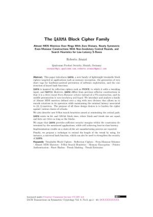 The QARMA Block Cipher Family