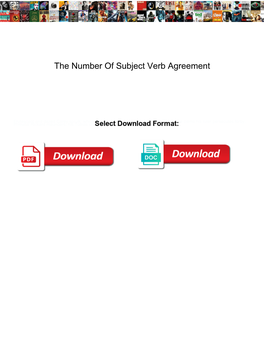 The Number of Subject Verb Agreement