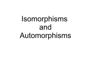 Isomorphisms and Automorphisms