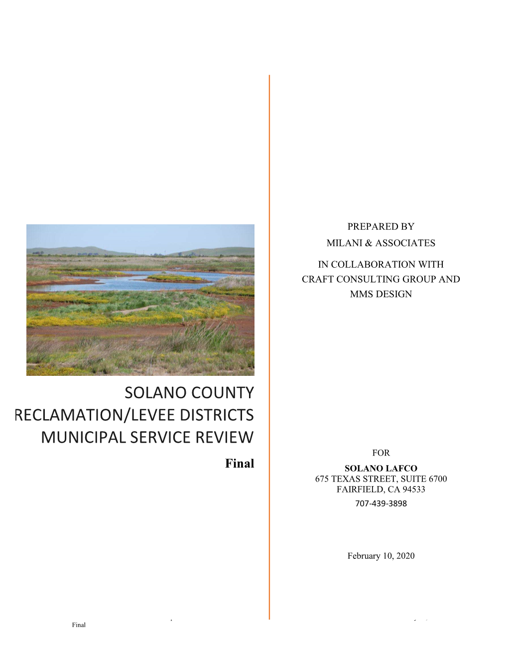Reclamation/Levee District Municipal Service Review Public Comment Log # Commenter/Agency Date Page/Section Comment Response
