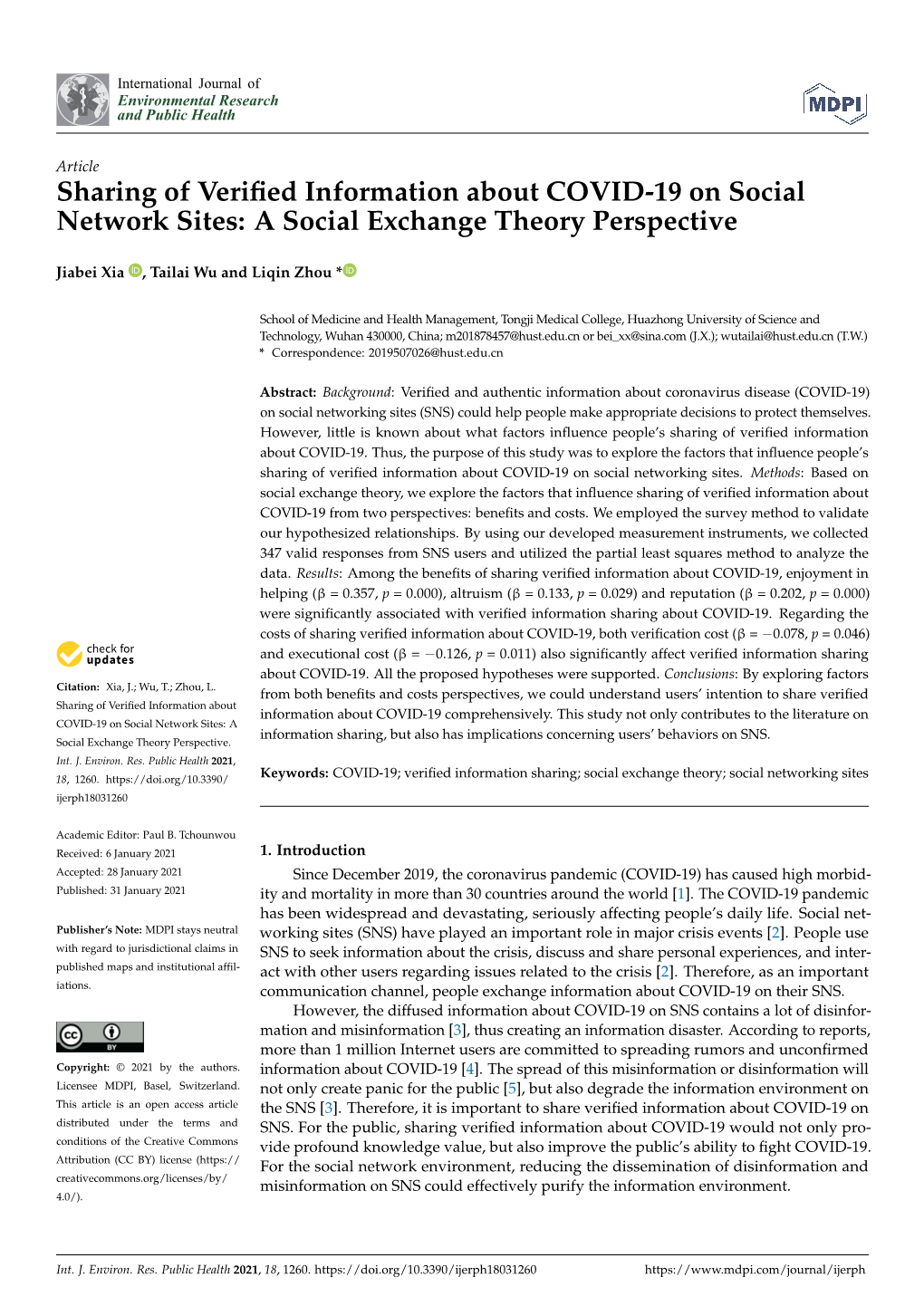 A Social Exchange Theory Perspective