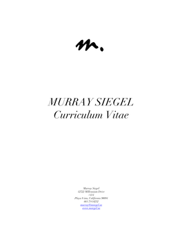Murray Siegel CV