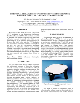 Directional Degradation of Spectralon Diffuser Under Ionizing Radiation for Calibration of Space-Based Sensors