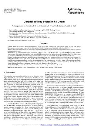 Coronal Activity Cycles in 61 Cygni