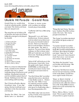 Ukulele Hit Parade - Gerald Ross Gerald Ross Is a World-Class It's Been in Movie Scores Musician Playing Guitar, Ukulele, and Countless Recordings