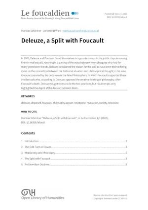 Deleuze, a Split with Foucault