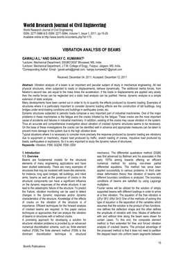 Vibration Analysis of Beams