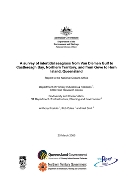 A Survey of Intertidal Seagrass from Van Diemen Gulf to Castlereagh Bay, Northern Territory, and from Gove to Horn Island, Queensland