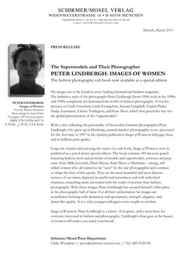 PETER LINDBERGH: IMAGES of WOMEN the Fashion Photography Cult Book Now Available As a Special Edition