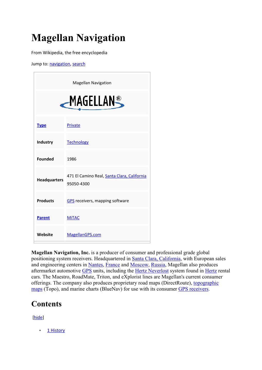 Magellan Navigation