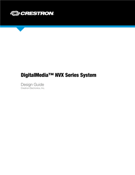 Design Guide: Digitalmedia NVX Series System