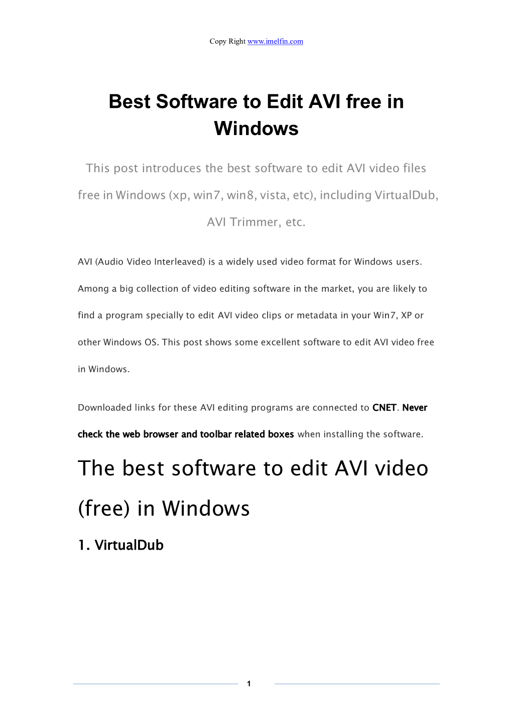 The Best Software to Edit AVI Video (Free) in Windows