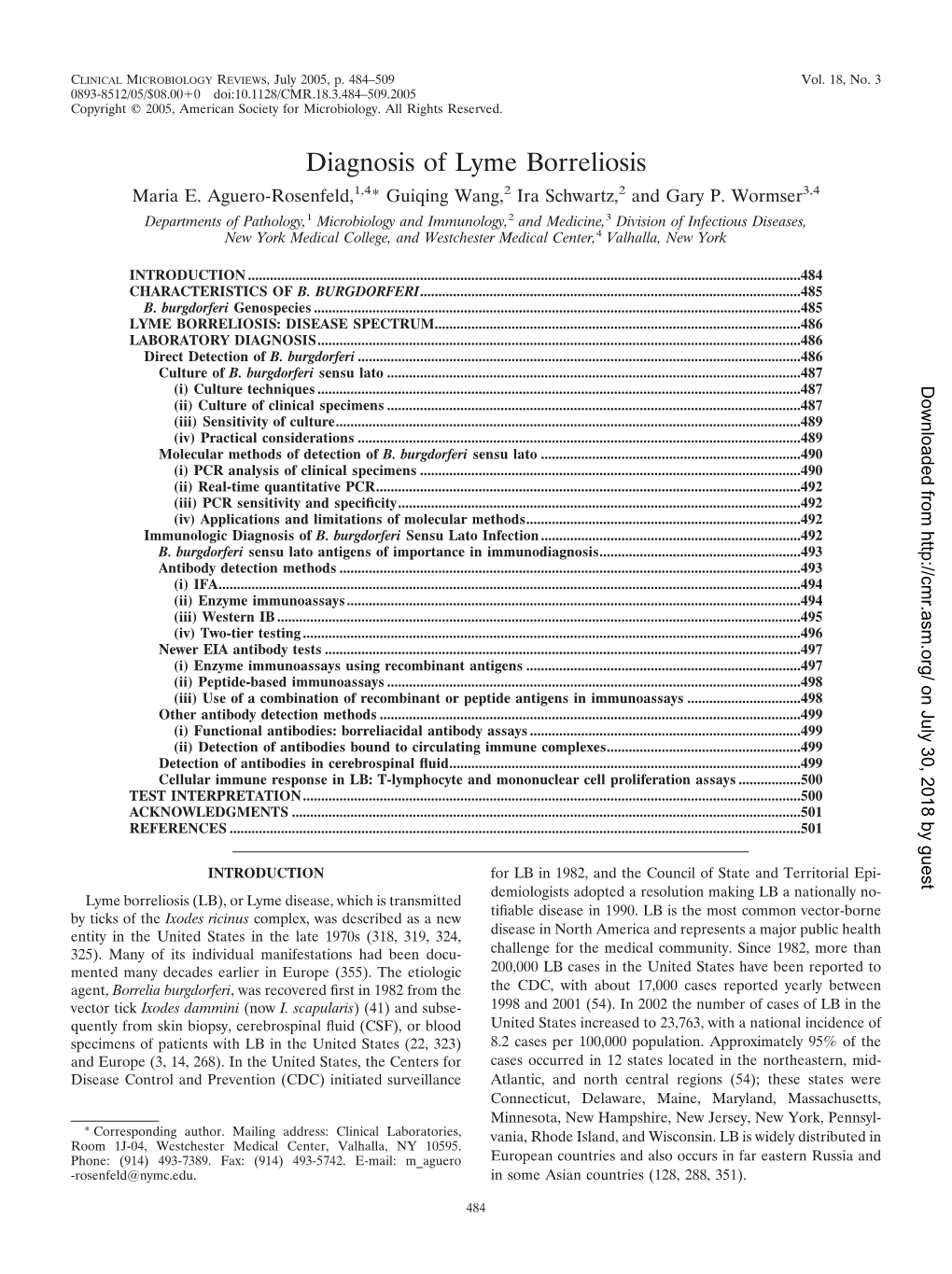 Diagnosis of Lyme Disease by Kinetic Enzyme-Linked Immunosor- Bent Assay Using Recombinant Vlse1 Or Peptide Antigens of Borrelia Burg- (Ix) the Use of B