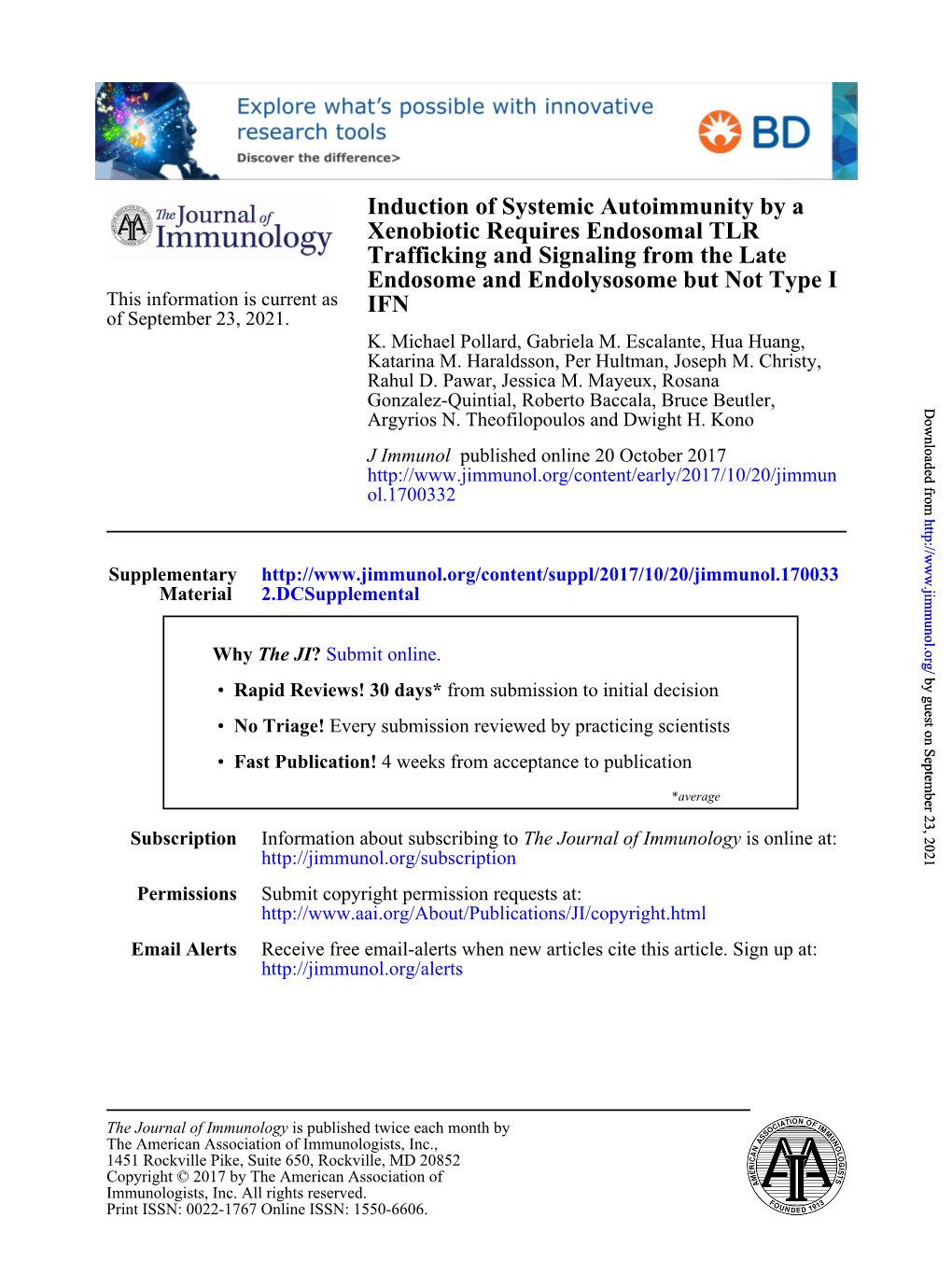 Induction of Systemic Autoimmunity by a Xenobiotic Requires Endosomal