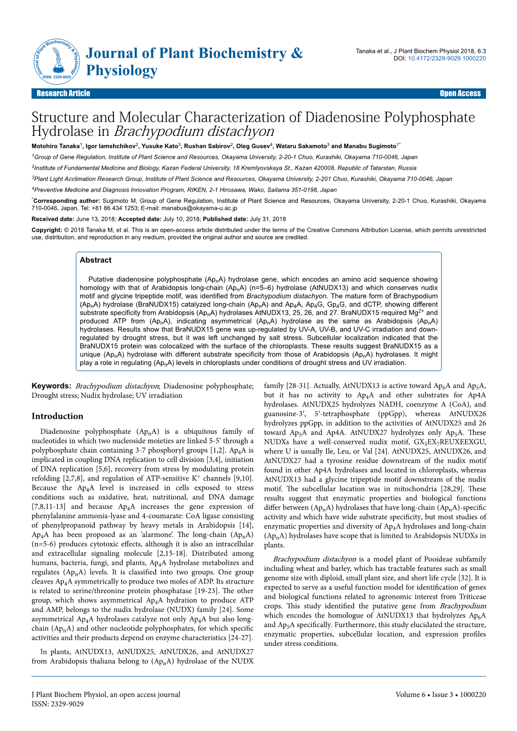 Structure and Molecular Characterization of Diadenosine